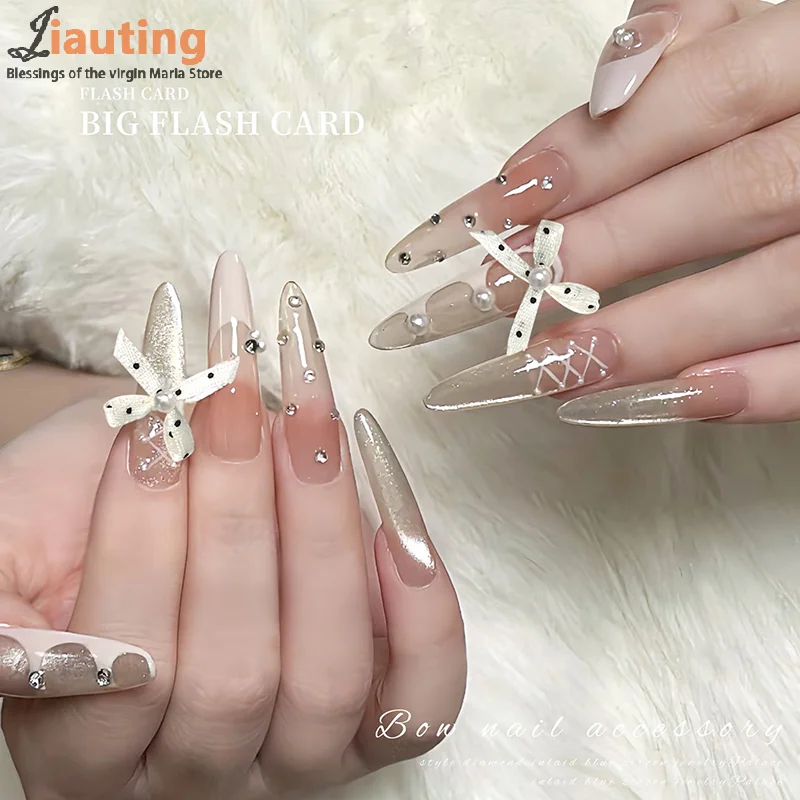 20 قطعة موجة نقطة النسيج Bowknot ربطة القوس فيونكة حلية مسمار الفن مجوهرات مسمار حلية DIY بها بنفسك الجنية مسمار أجزاء اكسسوارات الأظافر كاذبة ديكور #6