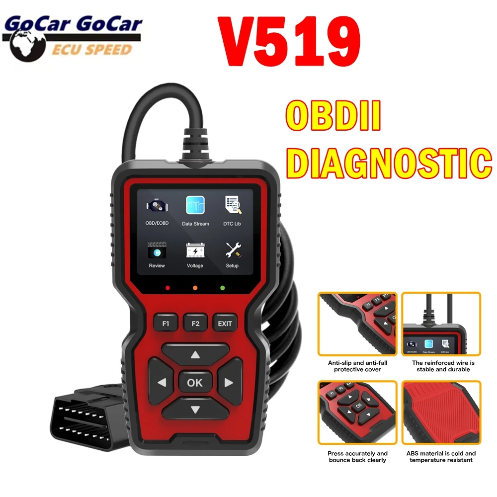 

Новейший сканер V519 OBD2 2025, профессиональный механический инструмент для считывания диагностических кодов OBDII, детектор неисправностей автомобиля для проверки двигателя