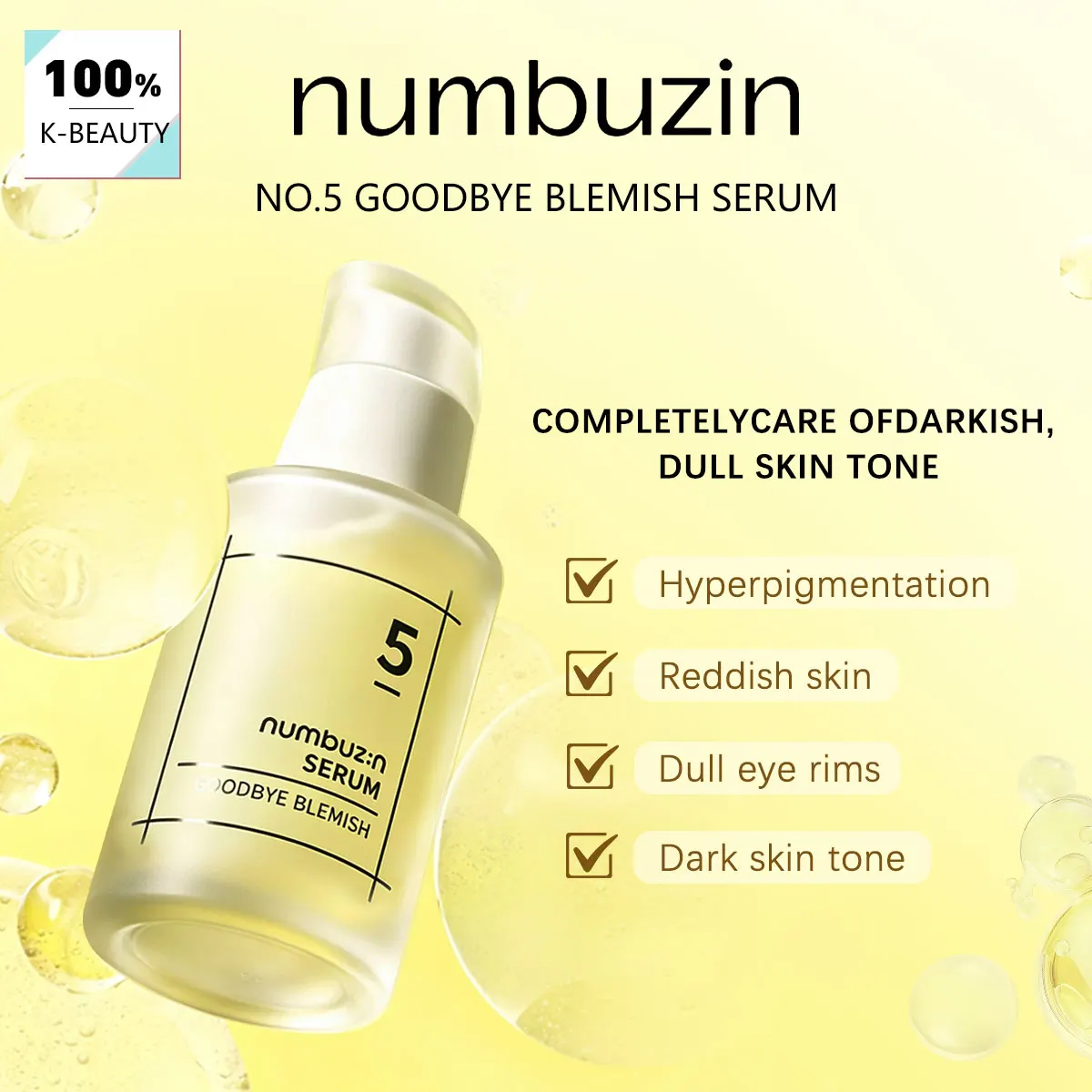 numbuzin No.5 Goodbye Blemish Serum 50ml, Watery Gel Texture, Soft Skin Touch, Korean Cosmetics, Korean Skincare