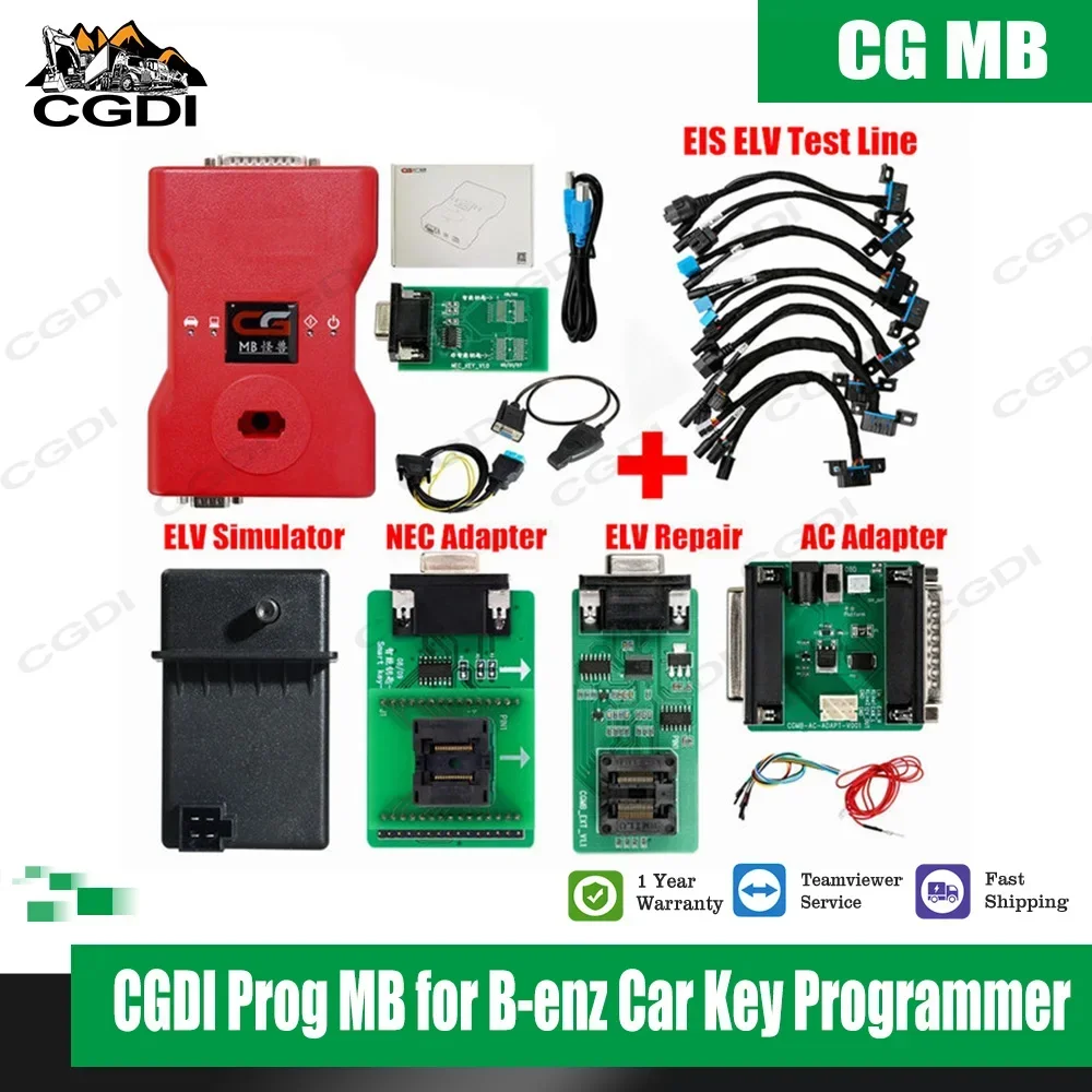 Supports All Key Lost CGDI Prog MB For BENZ Add Fastest Key via OBD CGDI MB With ELV Repair Adapter&MB ELV Simulator