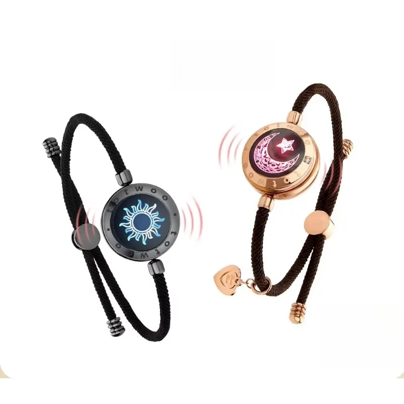 Smart Induction Couple Bracelet, Sun and Moon Lovers, Flash Vibration, Long-distance Love, Original Valentine's Day Gift