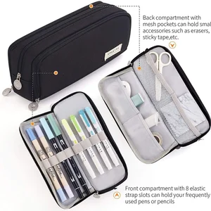 Kawaii Double Side Pencil Case, großer Stauraum, 3 Fächerbeutel, offener Schreibwaren, Tischorganisator, Schulbedarf 12 Hauptverkaufs -Speicherbüro - №9