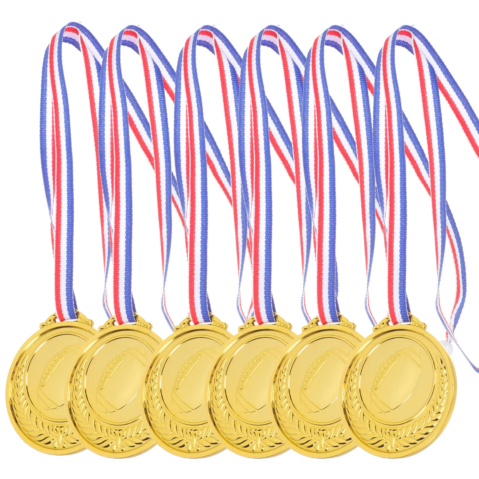 6Pcs Olive Medals Lightweight Decorative Hanging Medals for Children's Sports Party Competition Winner Reward Accessories