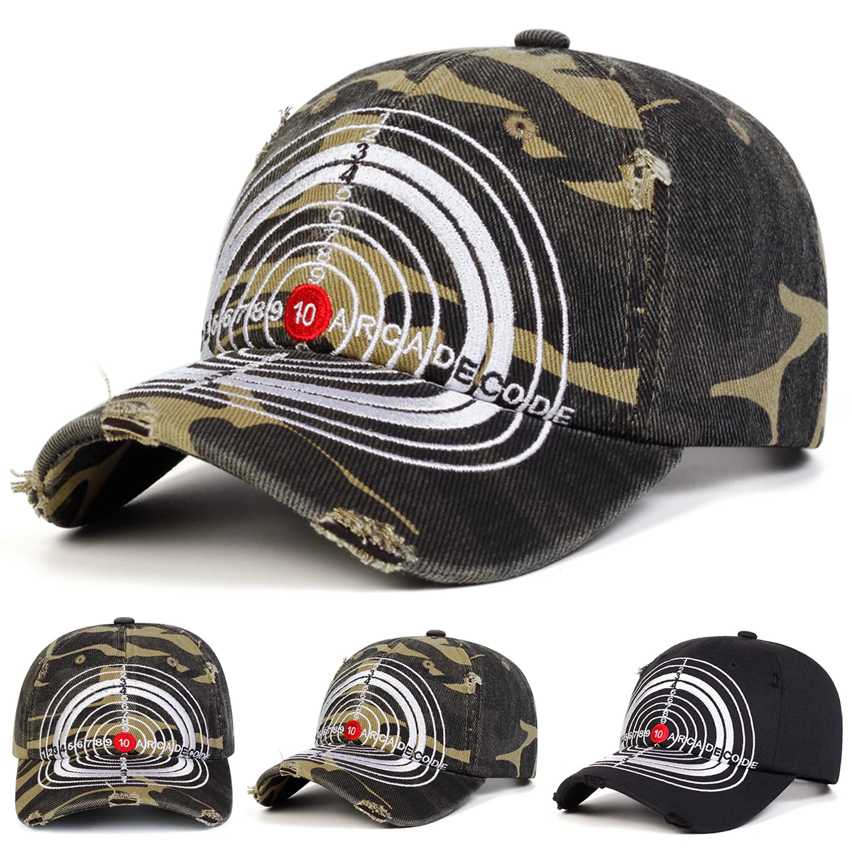 Unisex-Baseballmützen mit Bullseye-Stickerei, für Frühling und Herbst, für den Außenbereich, verstellbare Freizeithüte, Sonnenschutzhut, Sportmütze