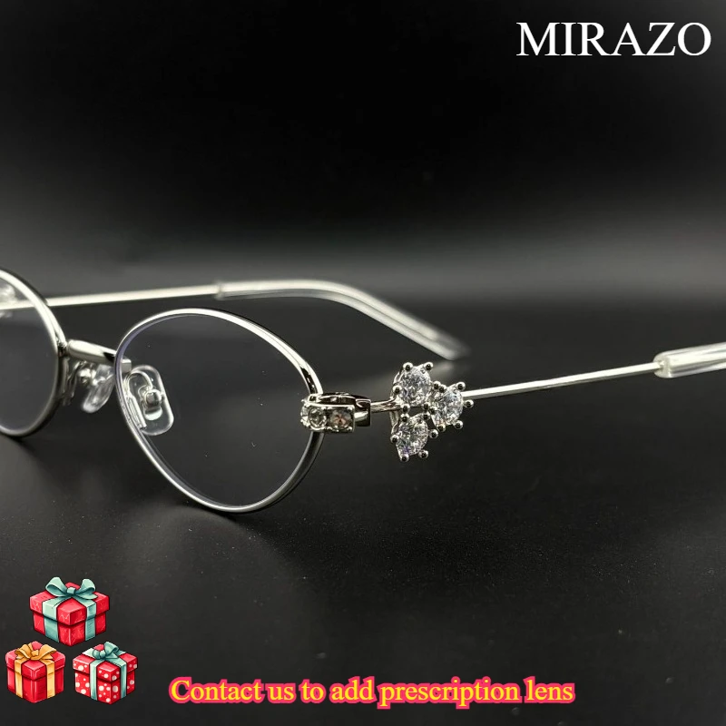

Korea New Fashion Sliver Small Oval Frame Photochromic Sunglasses Y2K Diamond Classic UV400 Luxury Style Comfortable Daily