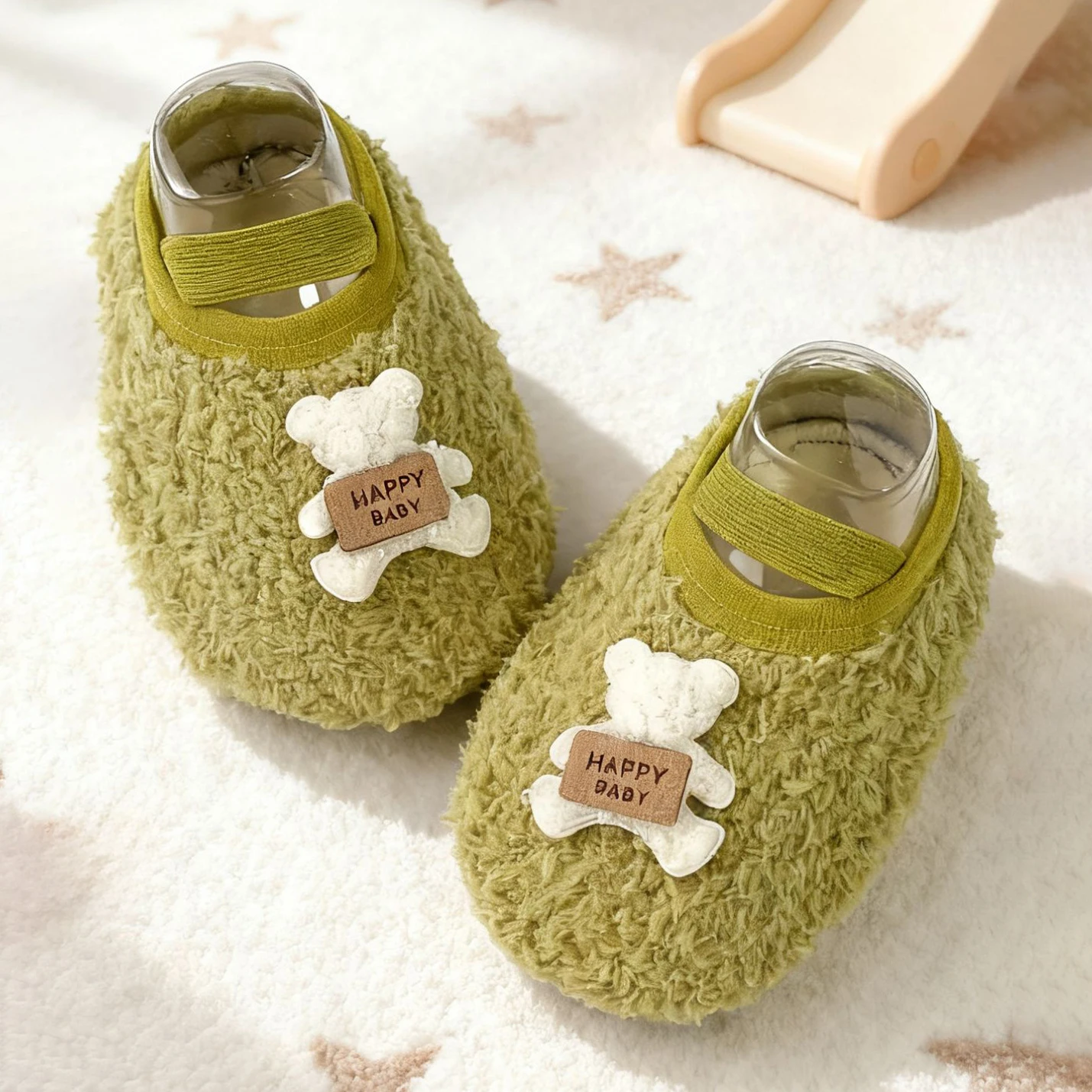 

Детские хлопковые тапочки с изображением медвежонка, новые зимние стильные тапочки для мальчиков, теплая и плюшевая хлопковая обувь для родителей и детей для девочек