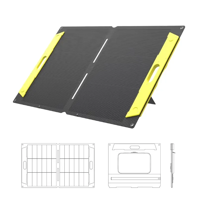 SUNSUN Waterproof 100W HPBC ETFE Integrated Lamination 26% Efficient Portable Foldable Solar Panel USB/Type-C Output for