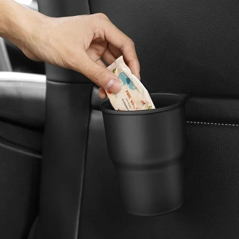 Auto-Getränkehalter mit Handy- und Mülleimer-Aufbewahrung, schwarzes ABS-Innenzubehör für Fahrzeuge – Detail 2