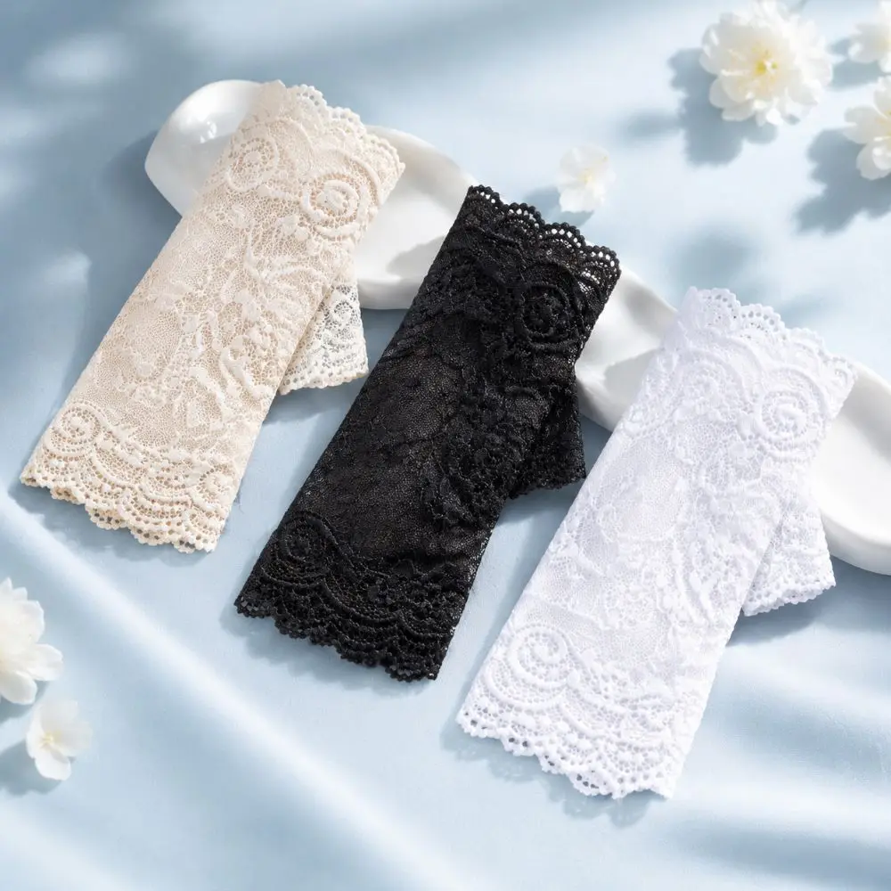 Summer Thin Style Half-finger Gloves Elasticity Breathable Mesh Lace Gloves UV Protection Sun Protection Gloves Outdoor Sports