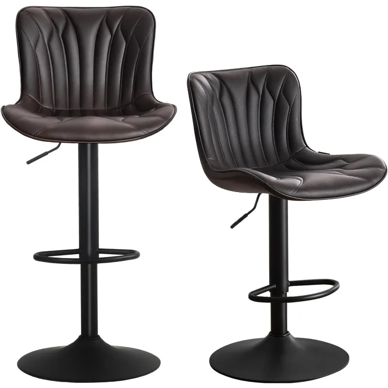 Ajustável Bar Stools Set com costas, giratória Modern Bar Stool, altura do contador, Kitchen Island, 2 Barstools, 24"