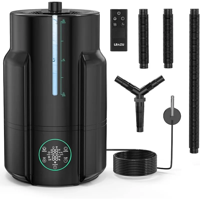 6L Ultrasonic Animal and Plant Humidifier | Automatic Humidity Adjustment+Timing Spray | Low Noise Design | Special for Potting/