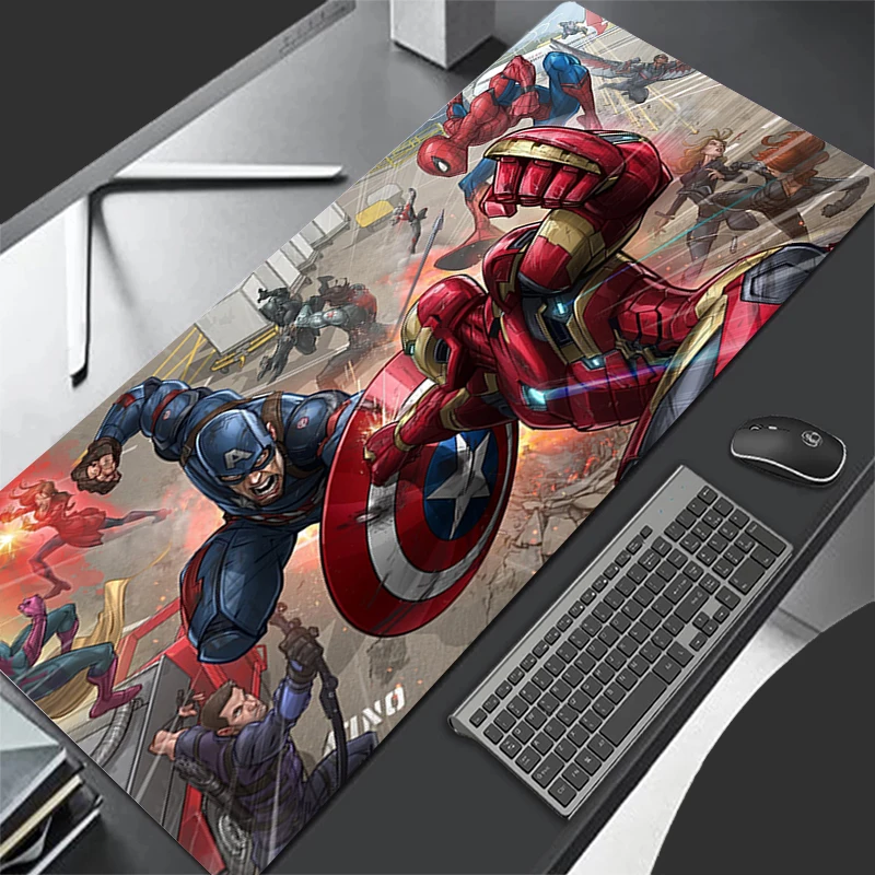 

Avengers Alliance Pattern Large Gaming Mouse Pad Computer Gaming Locking Edge MousePad Keyboardpad Marvel superhero cartoon