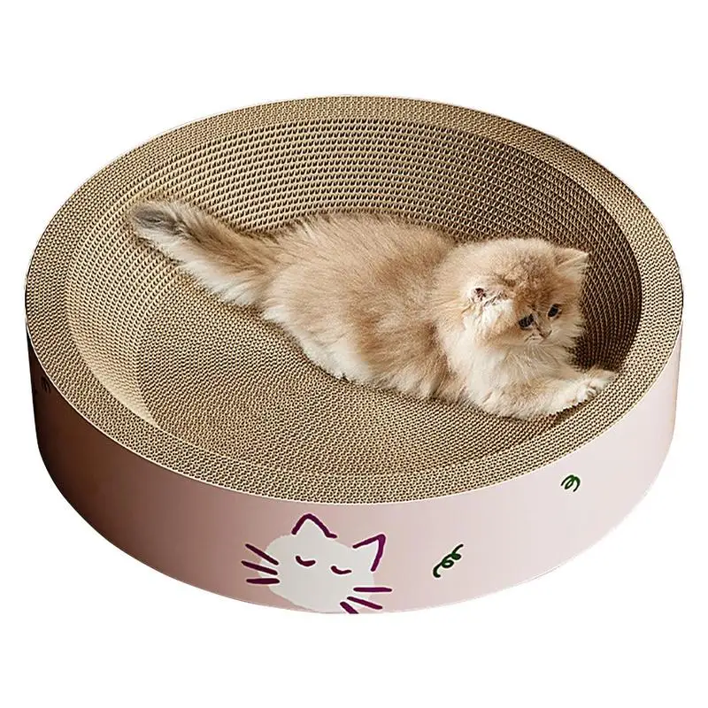 

Cat Scratcher Cardboard Cat Scratch Pad Bowl Nest for Indoor Cats Grinding Claw Stable Horizontal Cat Scratching Board for Home