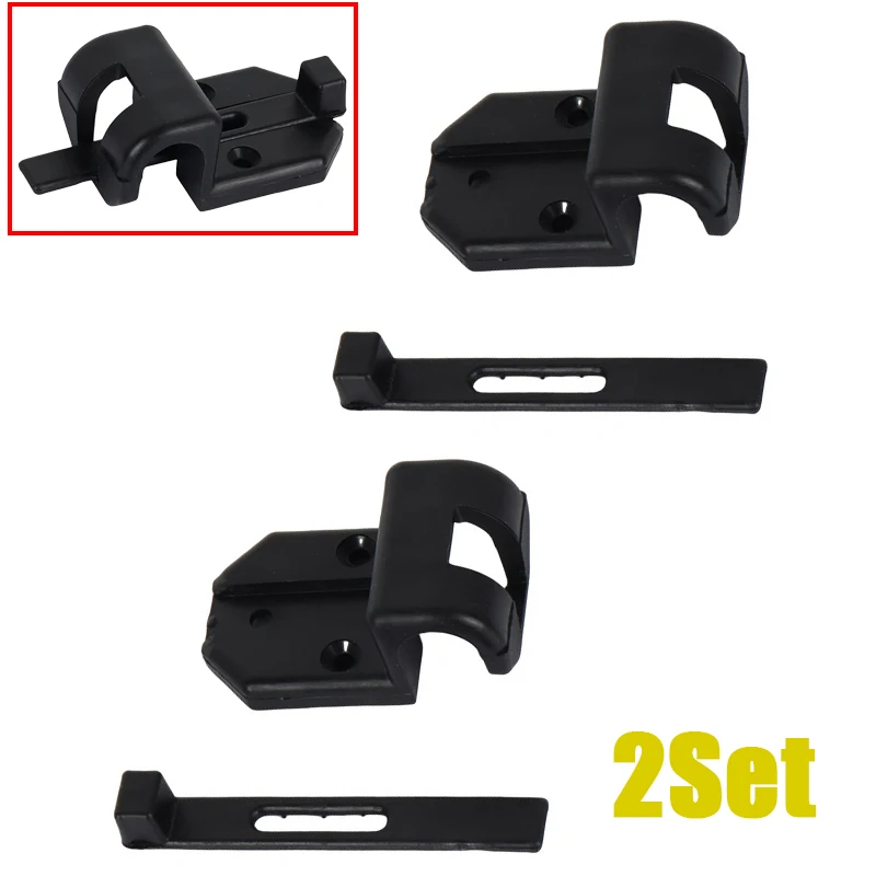 2Pcs/Set Car Black Sliding Table Rail Bracket Safety Catch With Hook Motorhome Caravan Camper Vehicles Automobiles Parts