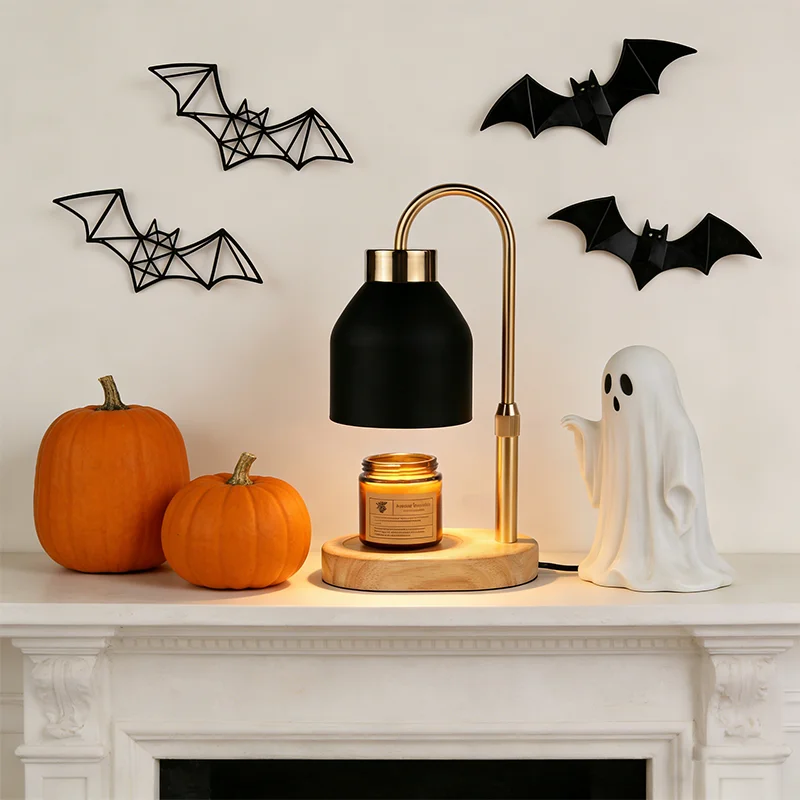 Candle Warmer Lamp with Timer Dimmable Black Adjustable Wax Melter Warmer Home Decor for Birthday House Warming Gifts Halloween