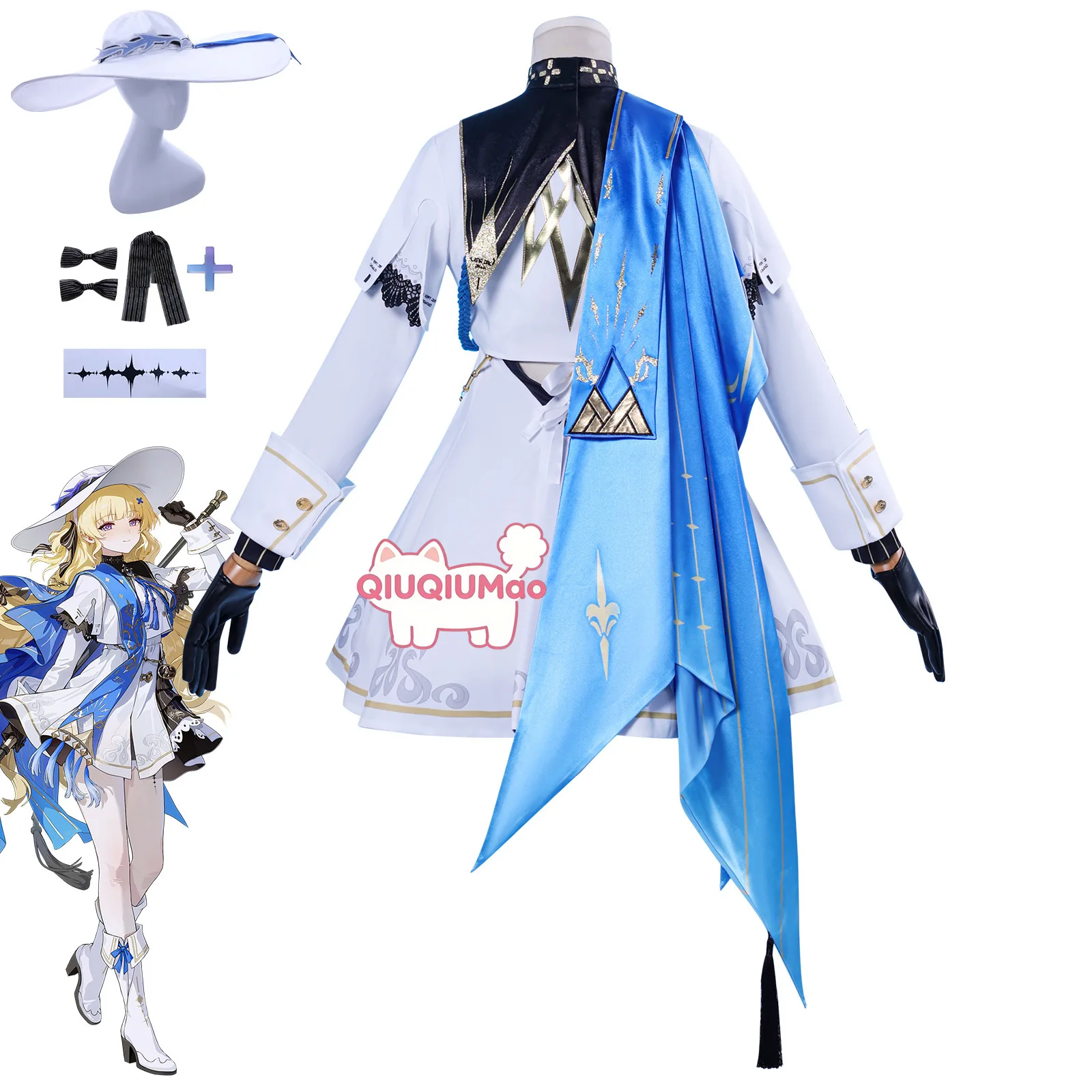 Game Wuthering Waves Cosplay Costume Anime Phoebe Role Playing Fashion White Dress Uniform for Women Comic Con Halloween Party