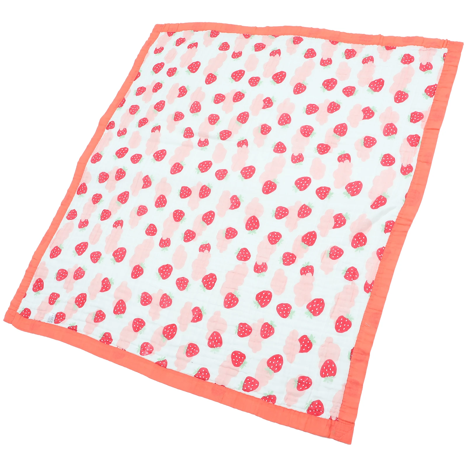 

Infant Bath Towel 110x100cm Strawberry Cartoon Print Gauze Swaddle Blanket Cleaning Soft Cotton Absorption Household