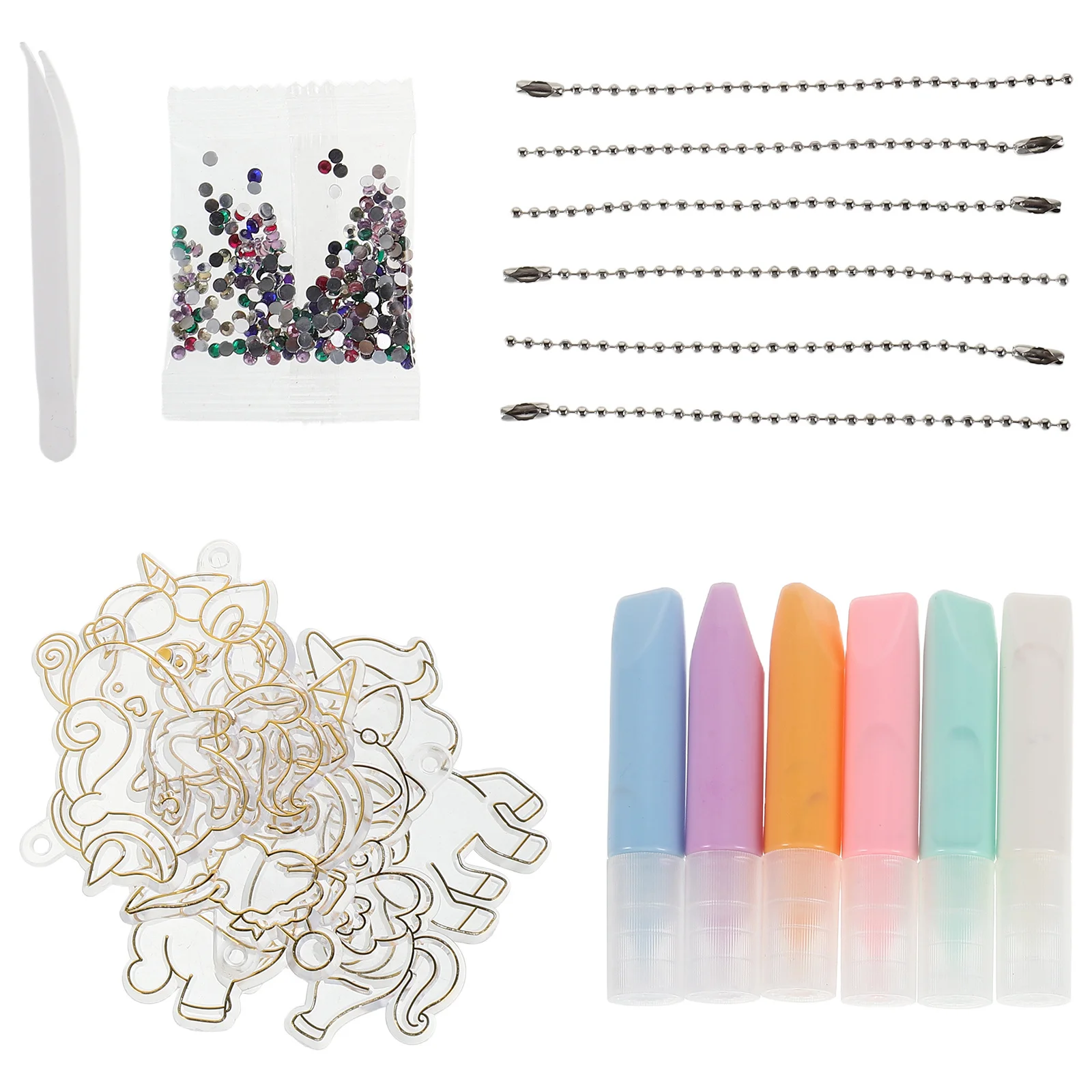 

1 set 1 Set Unicorn Sun Catcher Coloring Kit For Kids Stained Glass Craft With Hanging Ornaments No Bake Gel Art Set Diy Window