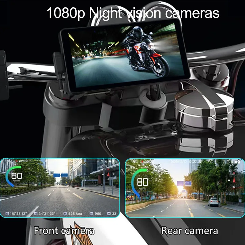 Motorcycle Gps Navigation Wireless Carplay Android Auto Mirroring Motorbike Portable Android Screen