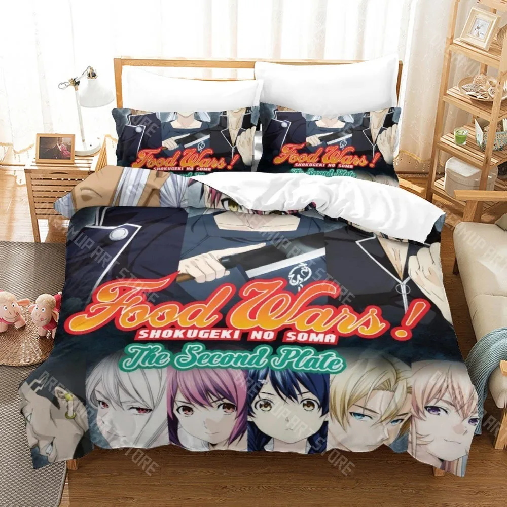 3D Printed Food Wars! Shokugeki no Soma Bedding Set for Boys Girls Duvet Cover Twin Queen King Full Single Double Sizes