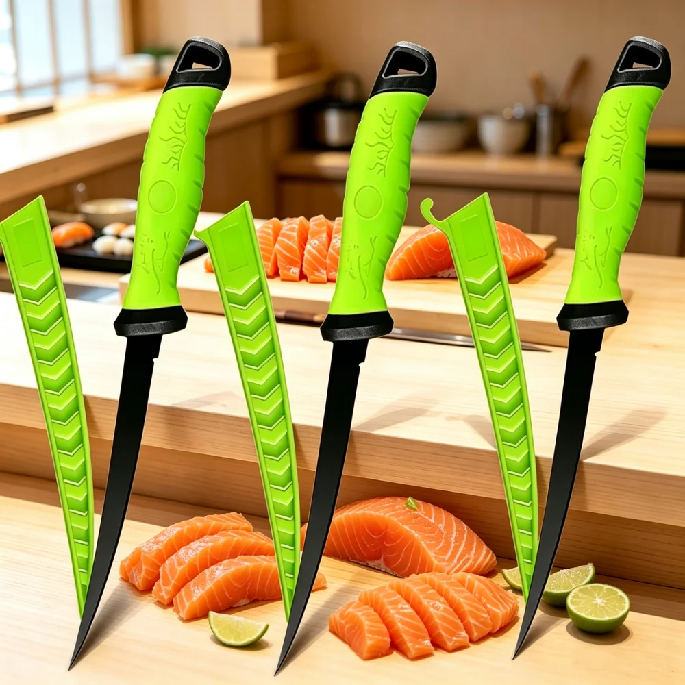 Stainless Steel Fillet Boning Knife Fish Knife Multi-Purpose Meat Cleaver Butcher Knife Fruit Cutter Fish Slicing Kitchen Knives