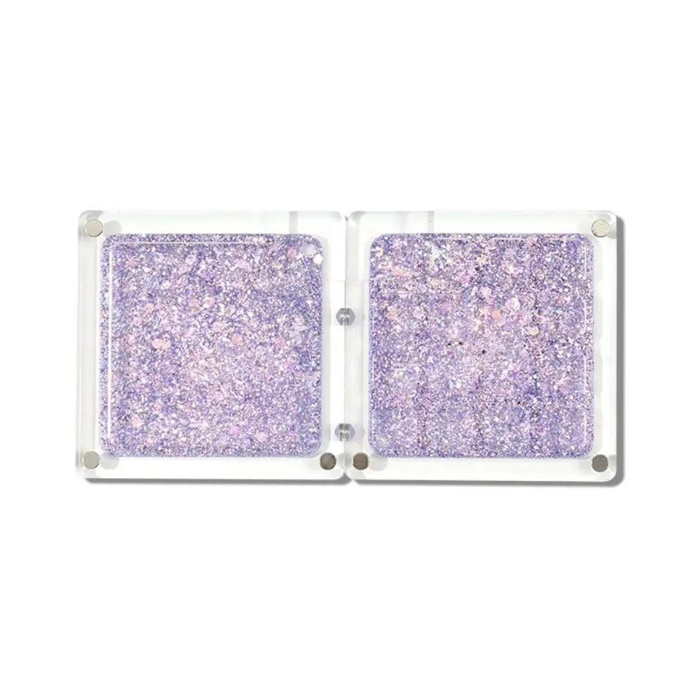 

Portable Acrylic Watercolor Paint Palette Magnetic Sparkling Travel Painting Tray Quicksand with Clip Paint Pigment Box Student