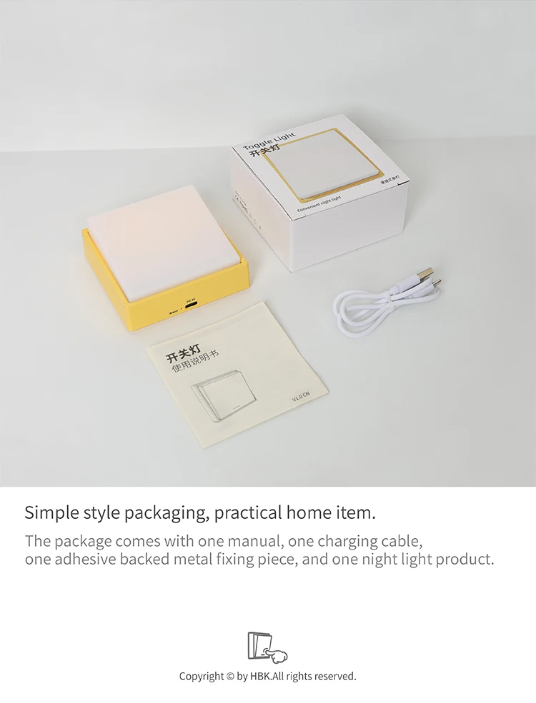 LED veilleuse minimaliste Rechargeable USB interrupteur lumière aimant synchronisation chambre chevets synchronisation veilleuse