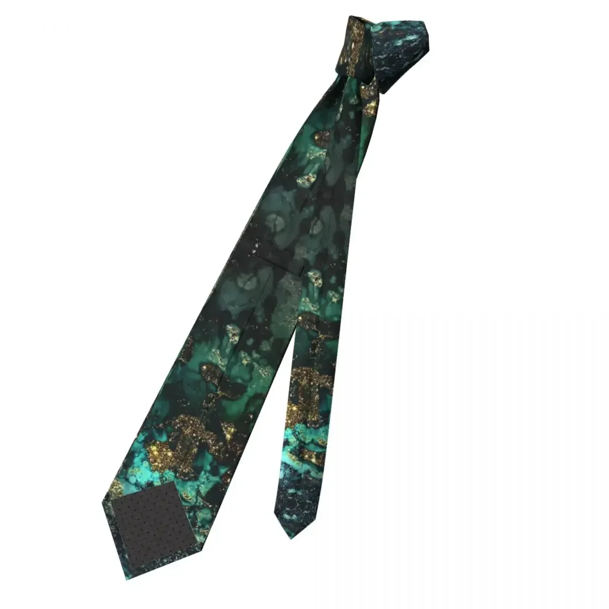 Gold Indigo Malachite Marble Men Women Necktie Silk Polyester 8 cm Classic Marbled Texture Neck Ties Shirt Accessories Cravat