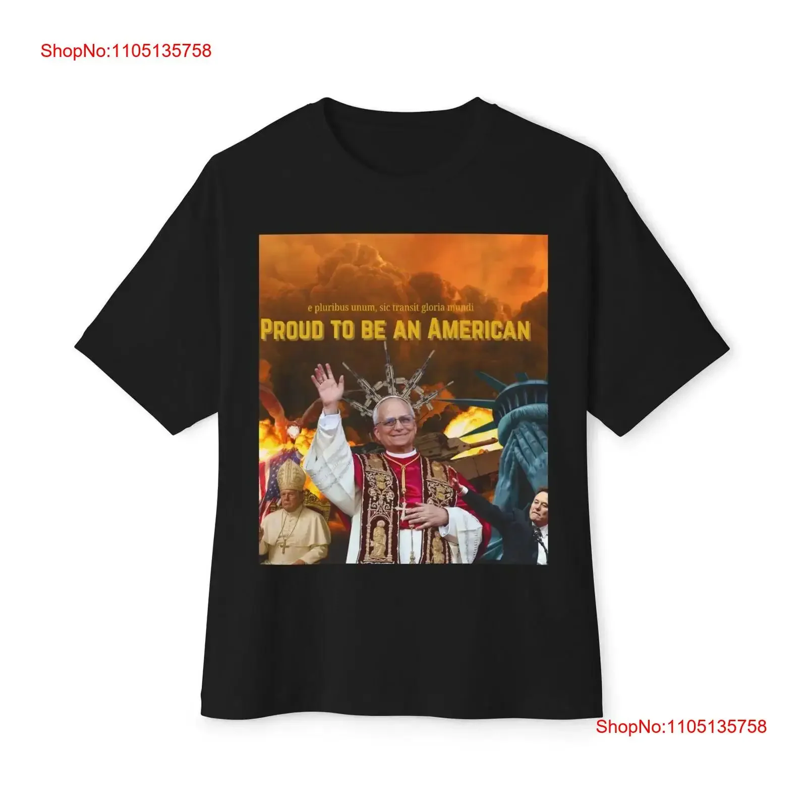First American Pope Funny Catholic Patriotic Absurd Vati T shirt vintage Washed Soft fashion Casual Breathable Slightly Unisex