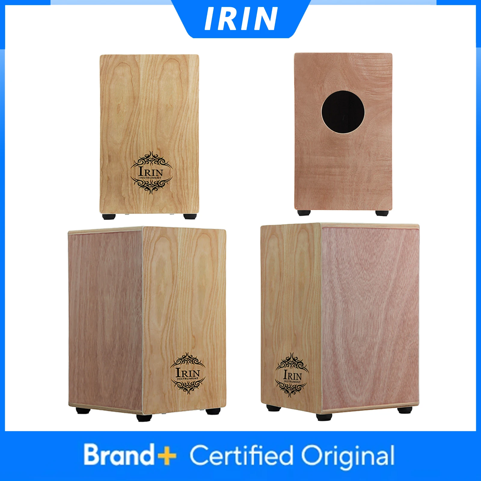 

IRIN CajonDrum Box Drum из цельного дерева, изготовленный из ясеня, сопровождаемый в коробке с двумя руками, барабанный инструмент, портативный ударный инструмент