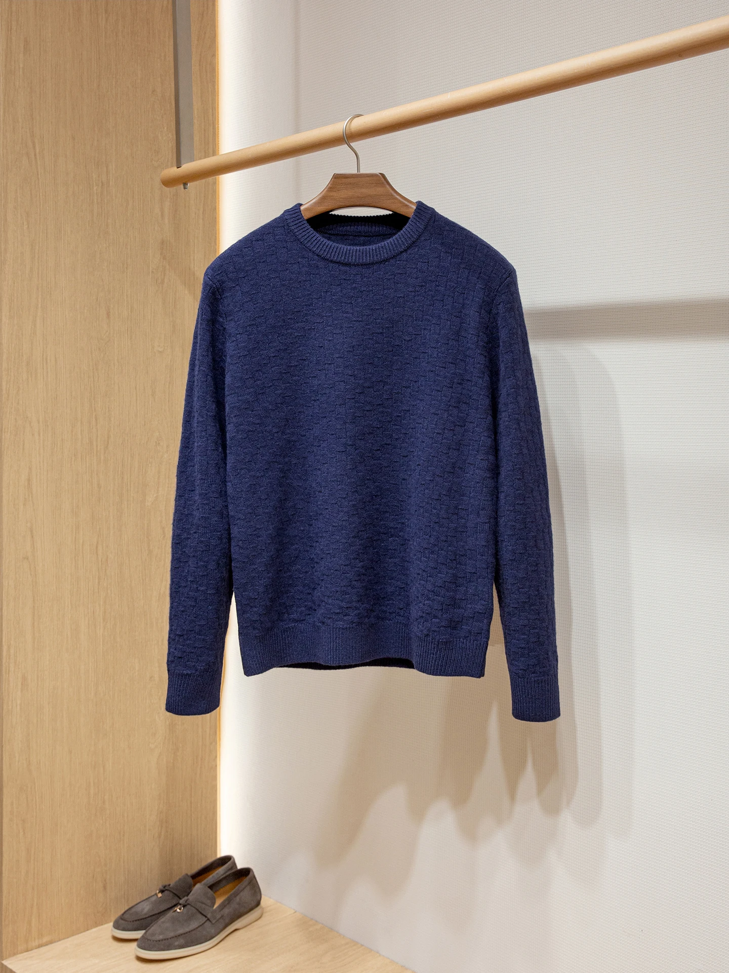 Thiened Winter Warm Knitted Wool Sweater Men's round Ne Flannel Design Casual Sle Commute Inner Wear Long Sve Top