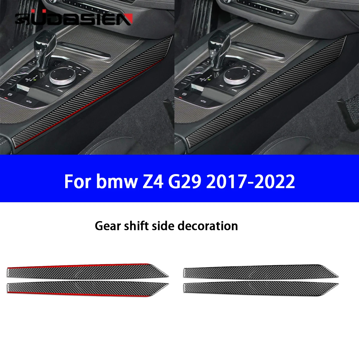 

Suitable for BMW Z4 Series G28 G29 2019-2023 Center Console Shift Both Sides Carbon Fiber Auto Parts Decorative Cover Sticker