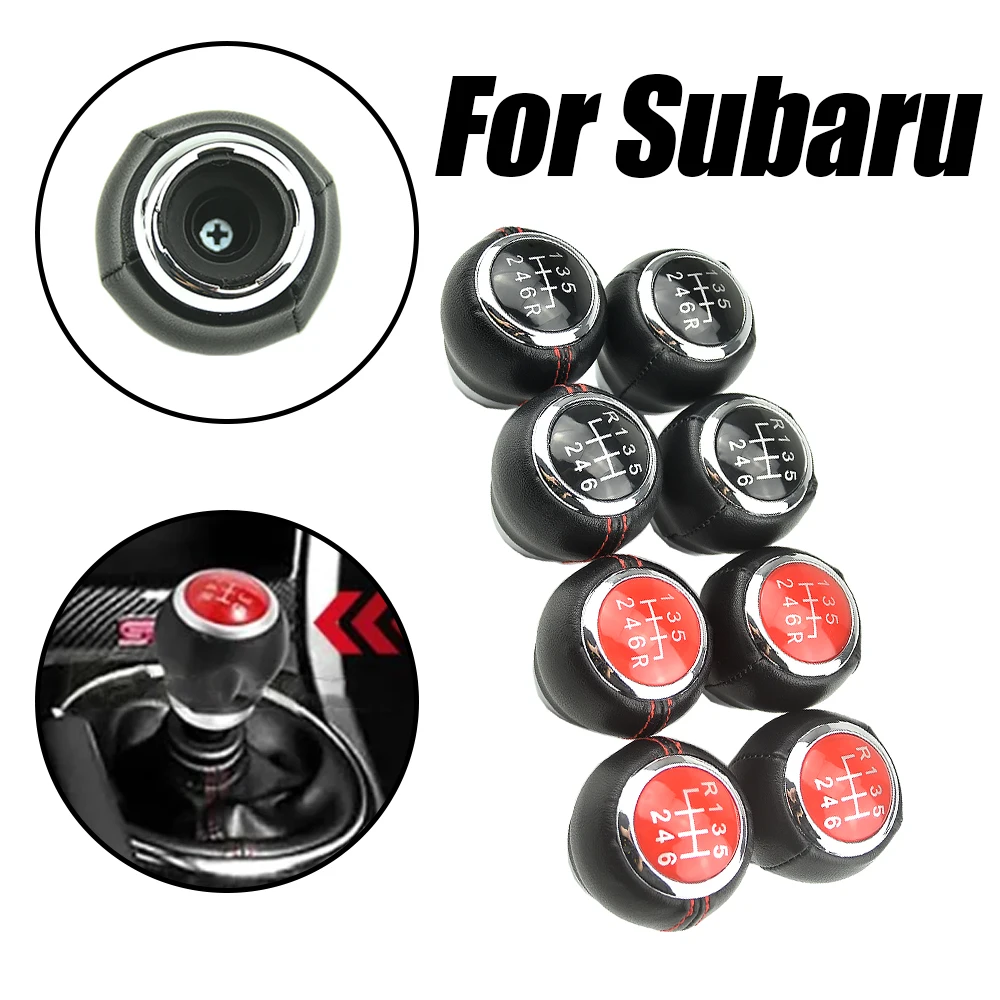 Leather Gear Shift Knob Stick Shifter Lever Head For SUBARU LEGACY OUTBACK FORESTER IMPREZA STI WRX 2009-2018 Car Styling