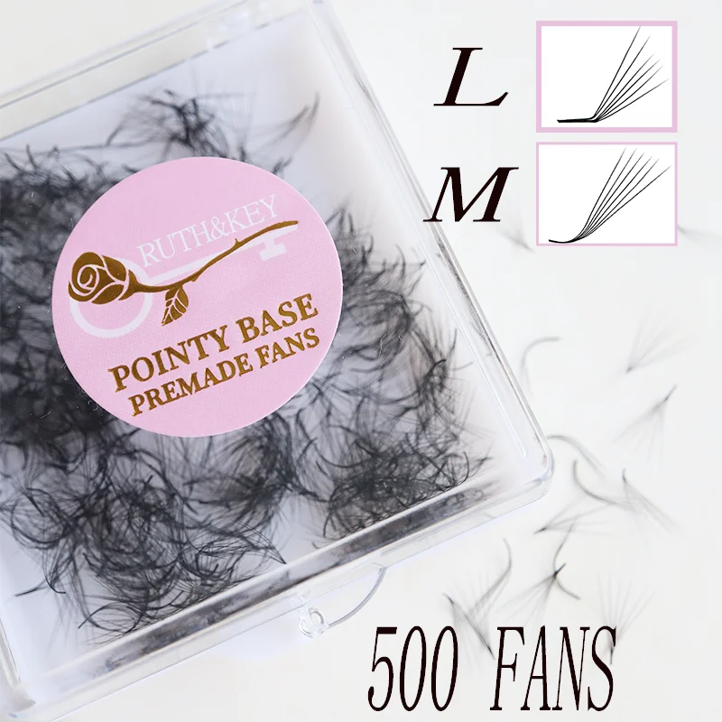 L M 500 Fans Lashes Korean Loose Premade Volume Bundles Eyelashes  Fake Promade Clusters 6​D Cilia Fan For  Eyelash Extension