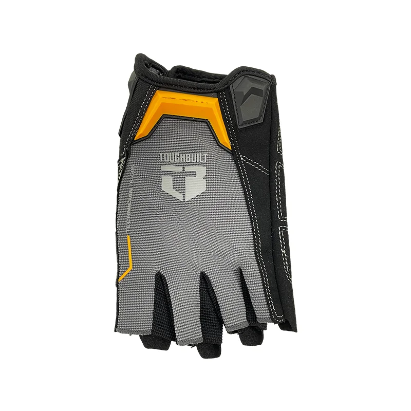 TOUGHBUILT TB-G06-L Microfiber Abrasion Resistant Half Finger Work Gloves Hand Protection Power Tool Accessories