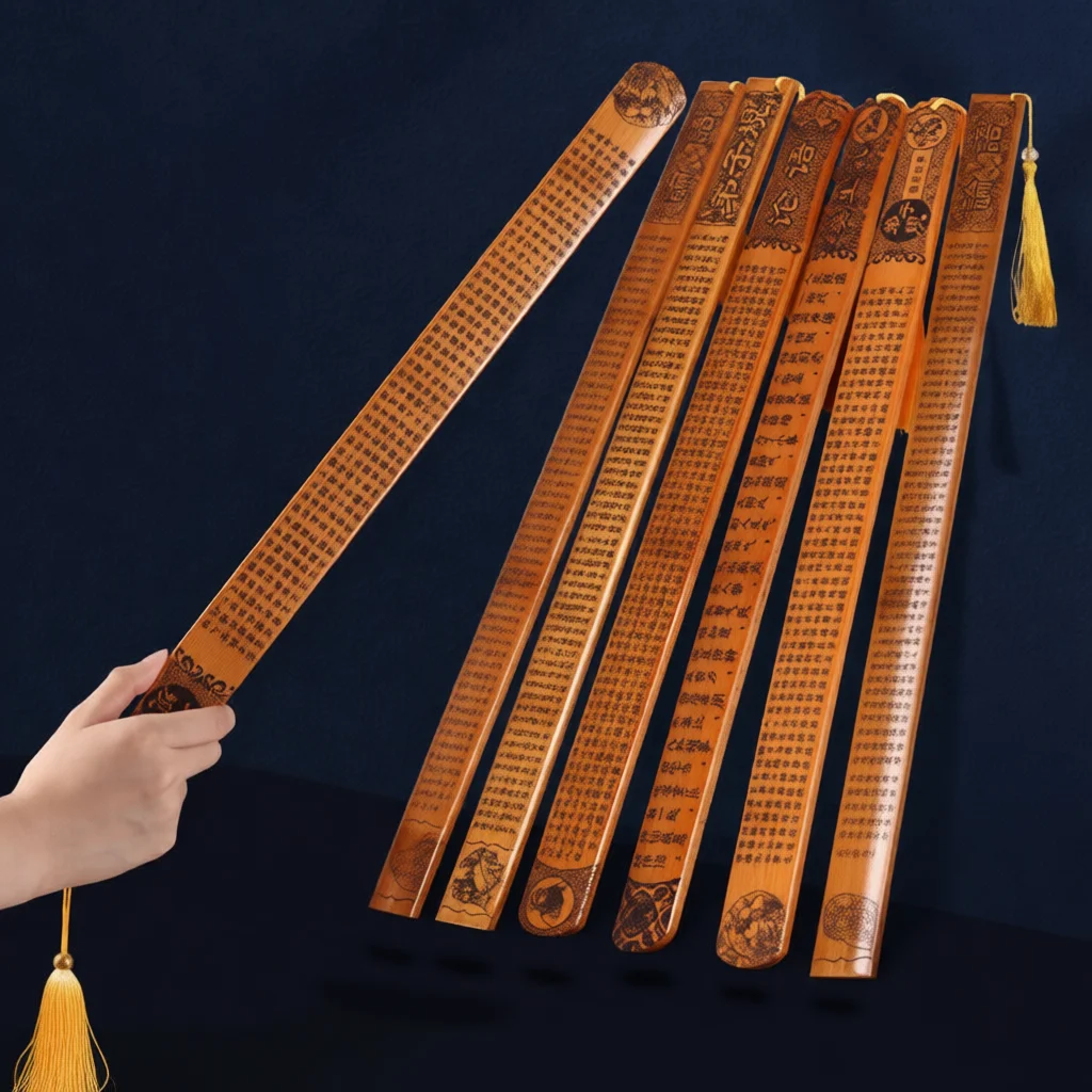 Natural Bamboo Ruler Chinese Traditional Education Tool Teacher Teaching Aid Calligraphy Practice Wooden Stationery Gift
