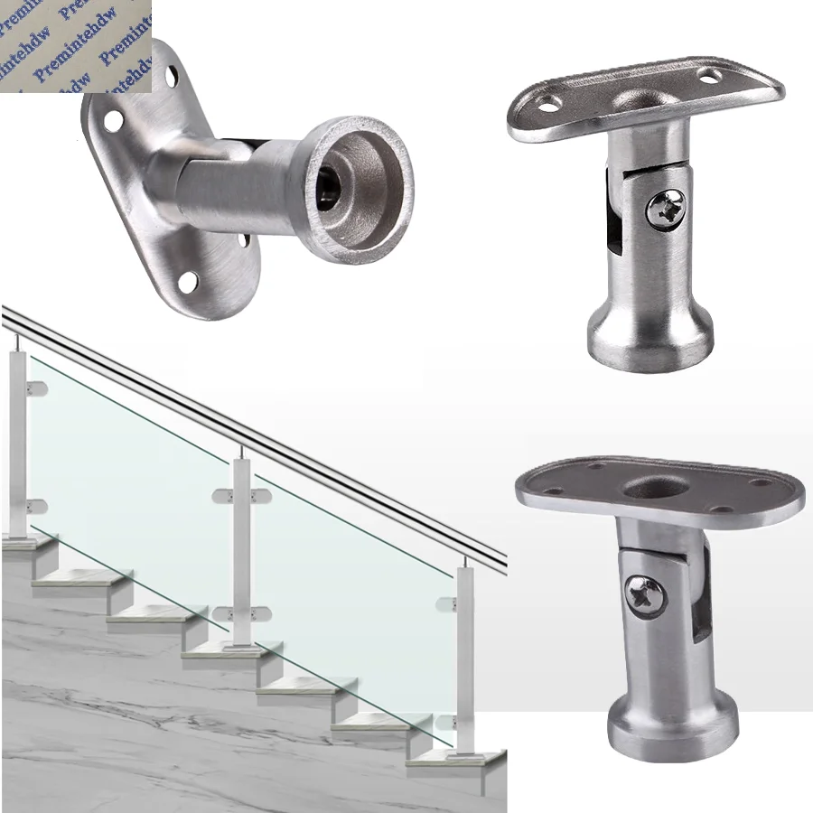 10Pcs Cast SUS304 Railing Post Head With Adjustable Curved Horizontal Bracket