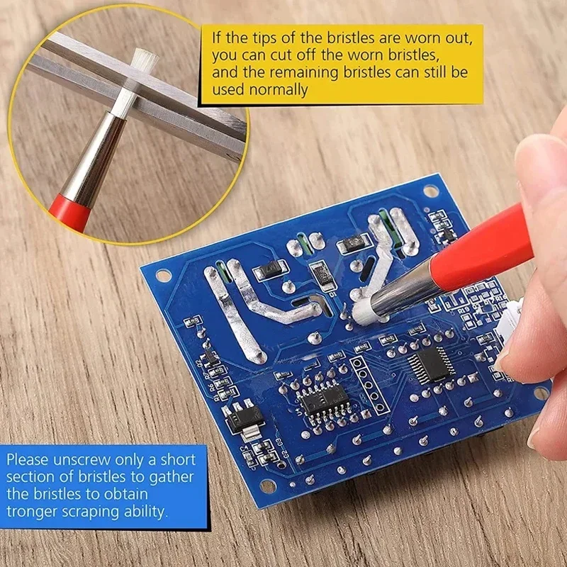 1/4 Stück Uhren- und Schmuckreinigungsstift, Fiberglas-Kratzbürste, Rostflecken-Entferner, Werkzeug zur Reparatur von Schmuck und elektronischen Bauteilen – Detail 8