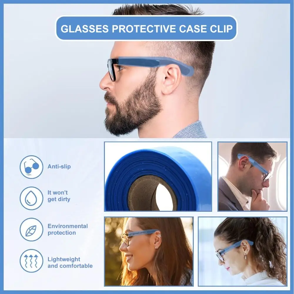 200Pcs/Box Disposable Eyeglasses Temple Covers Anti-slip Anti-Staining Disposable Glasses Leg Sleeves Easy To Use Universal