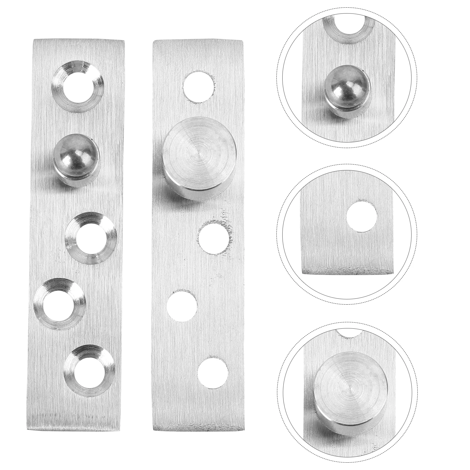 

2Pcs 360 Degree Rotation Door Hinge Hidden Pivot Accessories 75mm 3mm Silver Durable Easy Install Remove for Home Shop Alloy