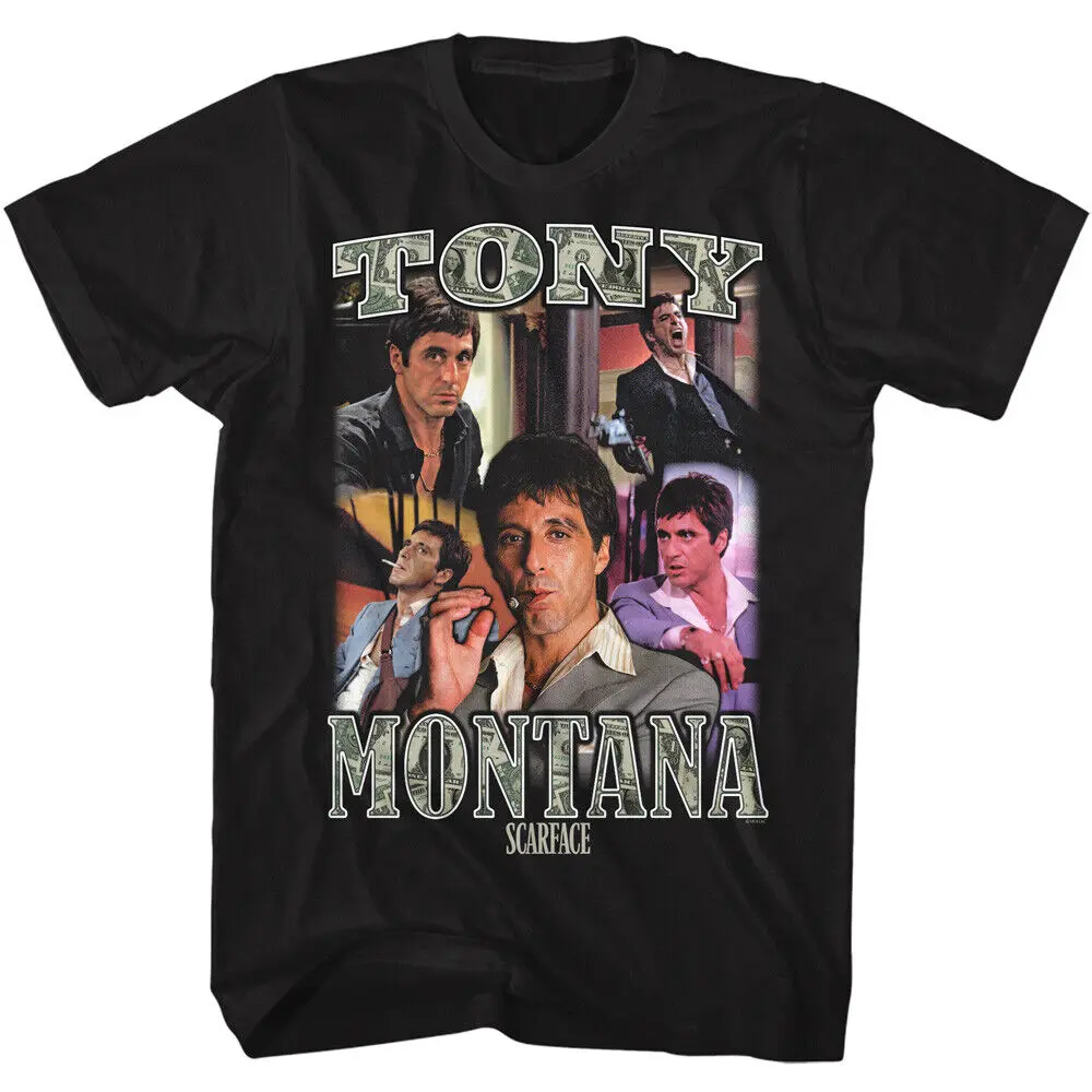 Scarface Movie Tony Montana Photo Collage Men's T Shirt Al Pacino