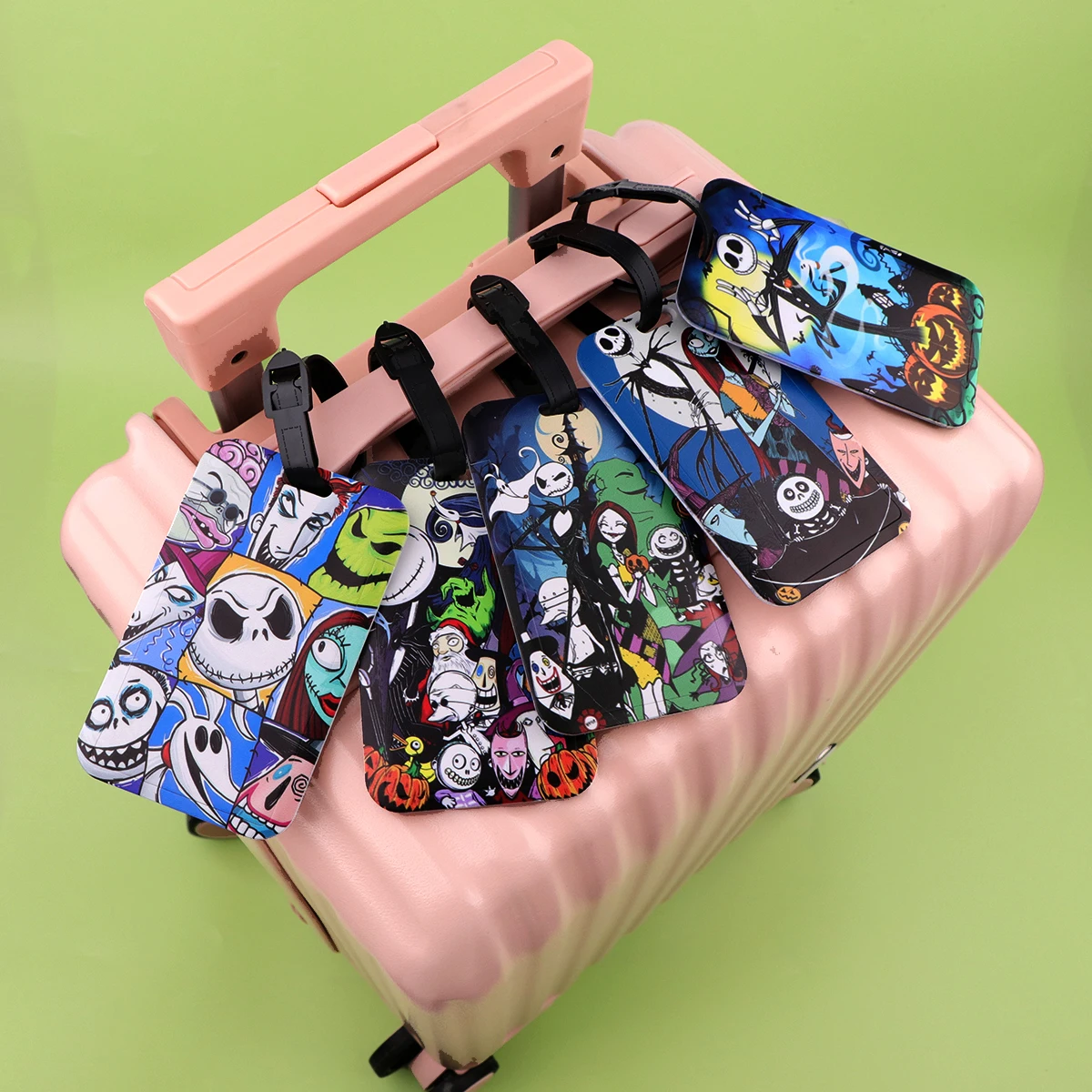 만화 캐릭터 시리즈 수하물 태그 여행 가방 ID 주소 이름 홀더 수하물 태그 여행용 휴대용 수하물 액세서리