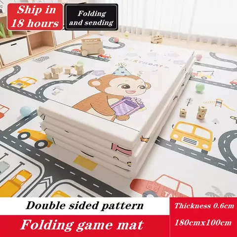 무독성 아기 놀이 매트 방수 XPE 부드러운 바닥 Playmat 접이식 크롤링 카펫 아이 게임 활동 깔개 접는 담요 장난감