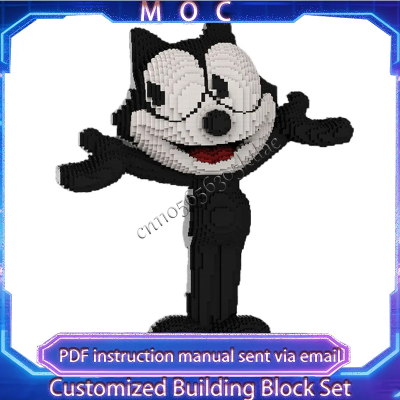 

7601 Parts MOC Famous Animal Black And White Cat Model Building Block Bricks Creative Assembly Educational Toys Christmas Gifts