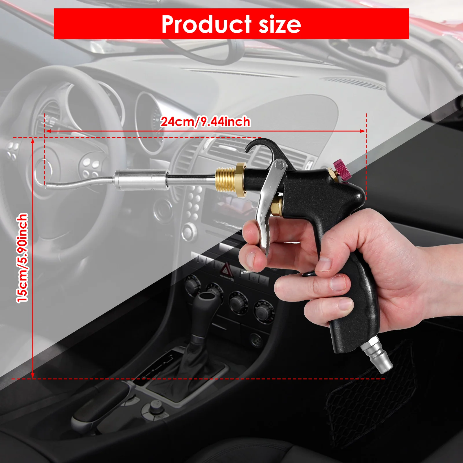 Dry Blow Cleaning Tool Tornado Air Blow Car Wash Gun Car Air Blow Tool with Nozzles Professional Car Interior Cleaning Tools