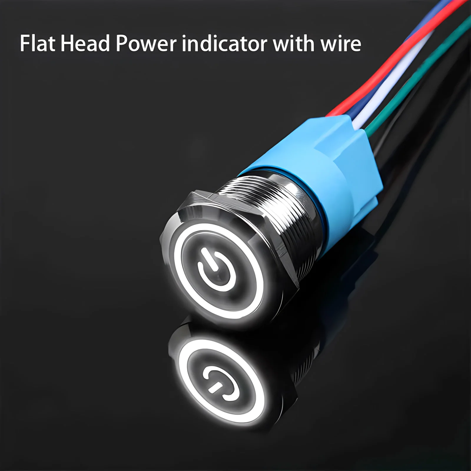 16mm 19mm 22mm Metall Druckschalter Momentary/Latching Flat Head Led Light Red Yellow Blue Green White 3V 12V 24V 220V