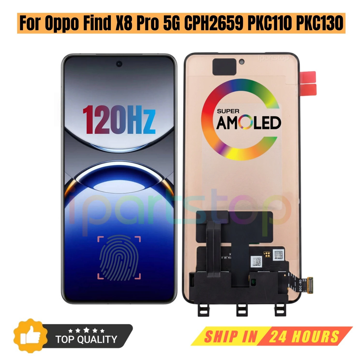

iParts Replacement Display for Oppo Find X8 Pro 5G CPH2659 PKC110 PKC130 120Hz LTPO AMOLED Touch Screen Digitizer Assembly OEM