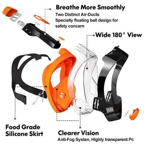 10 best sales पूरे चेहरे वाला स्नॉर्कलिंग मास्क - №4