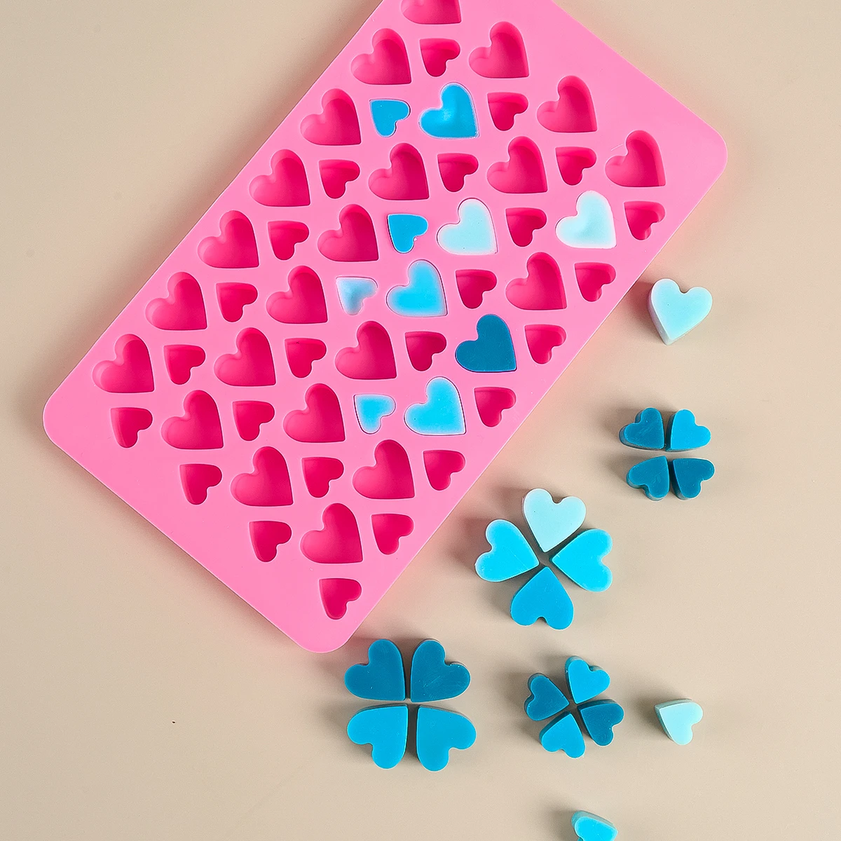 55/56 Holes Heart Silicone Candle Mold DIY Mini Love Aromatic Candle Soap Making Mold Chocolate Cake Valentine\'s Day Gifts Decor