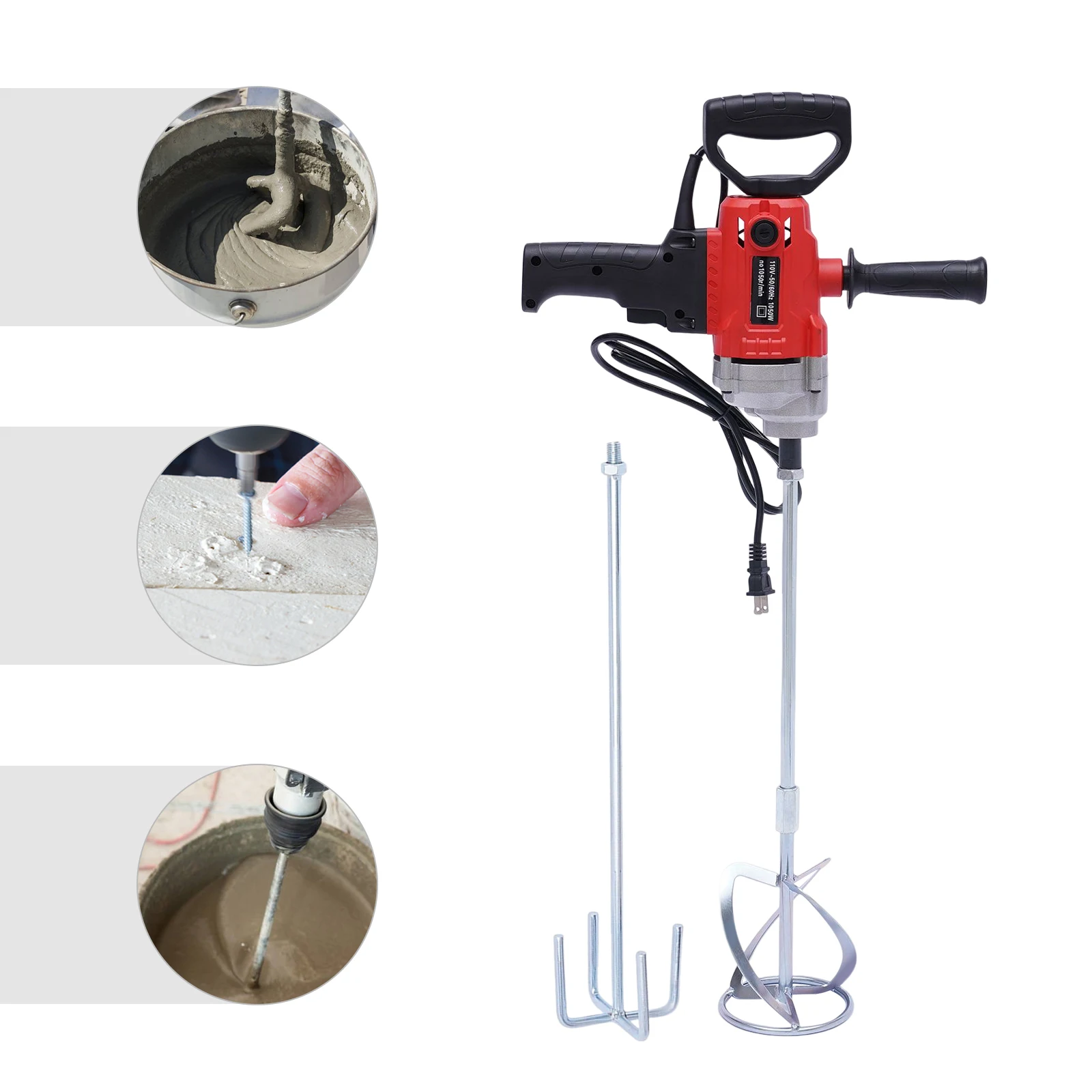 

110V 2400W Corded Electric Drill Mixer Concrete Mud Mixing Tool Machine High Efficiency